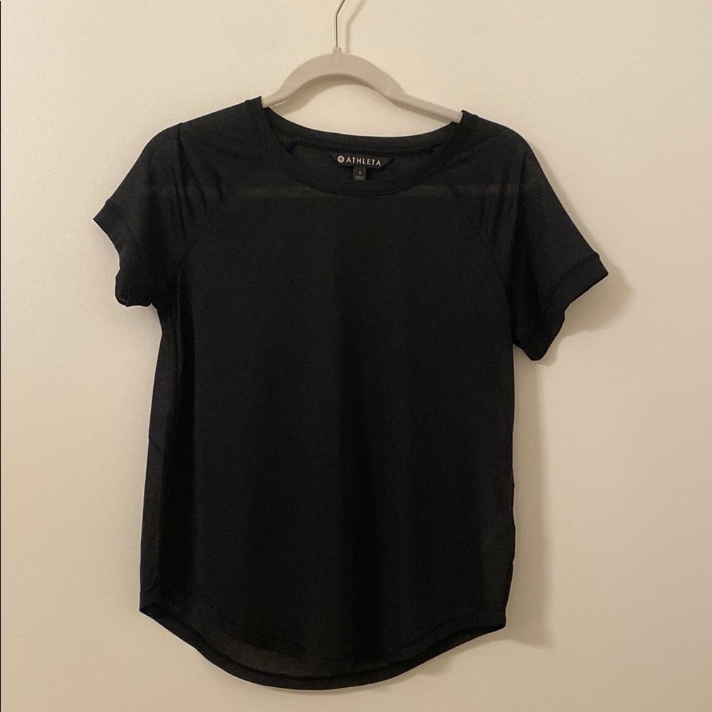 Athleta Black Relaxed Fit Short Sleeve Tee - Picture 1 of 6